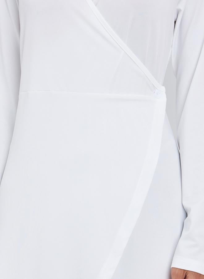 ستايلي فستان طويل بحافة واسعة وأكمام طويلة - Image 4